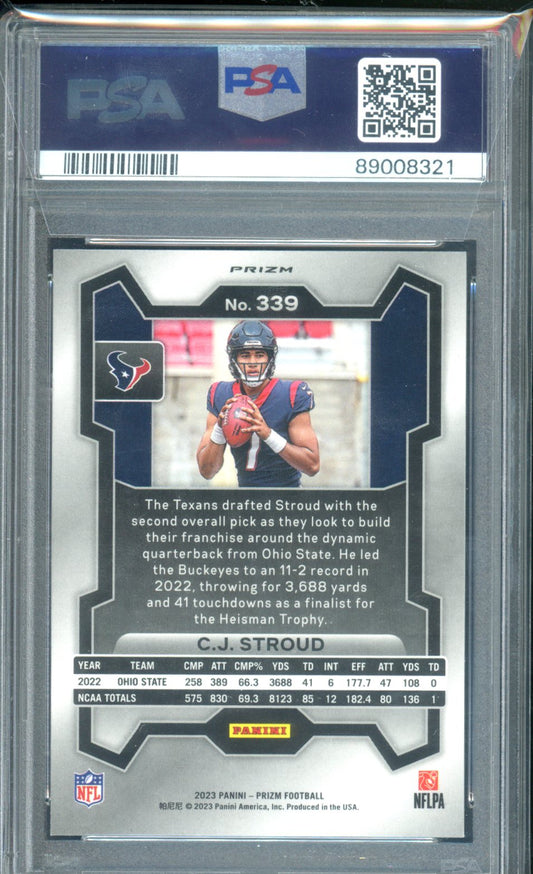 2023 PANINI PRIZM CJ STROUD SILVER ROOKIE PSA 10