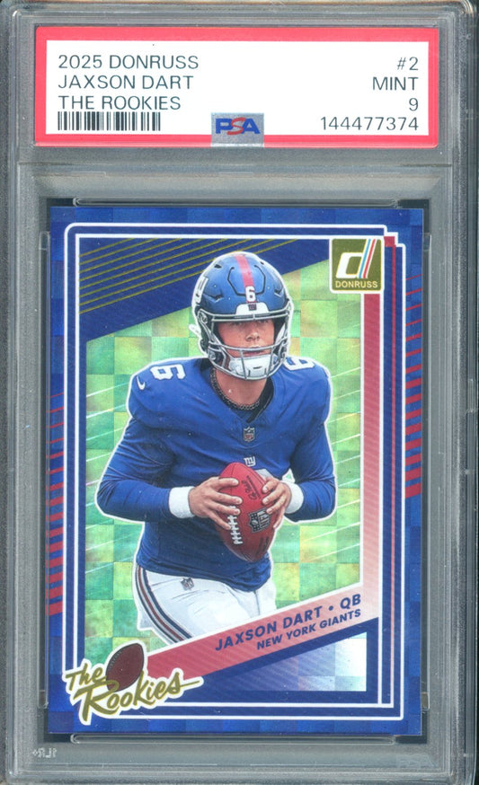2025 DONRUSS JAXSON DART THE ROOKIES PSA 9