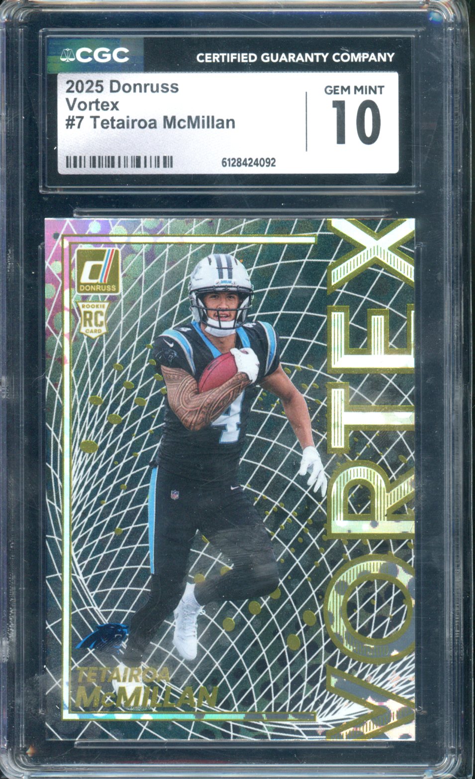 2025 DONRUSS VORTEX ROOKIE TETAIROA MCMILLAN CGC 10 GEM MINT