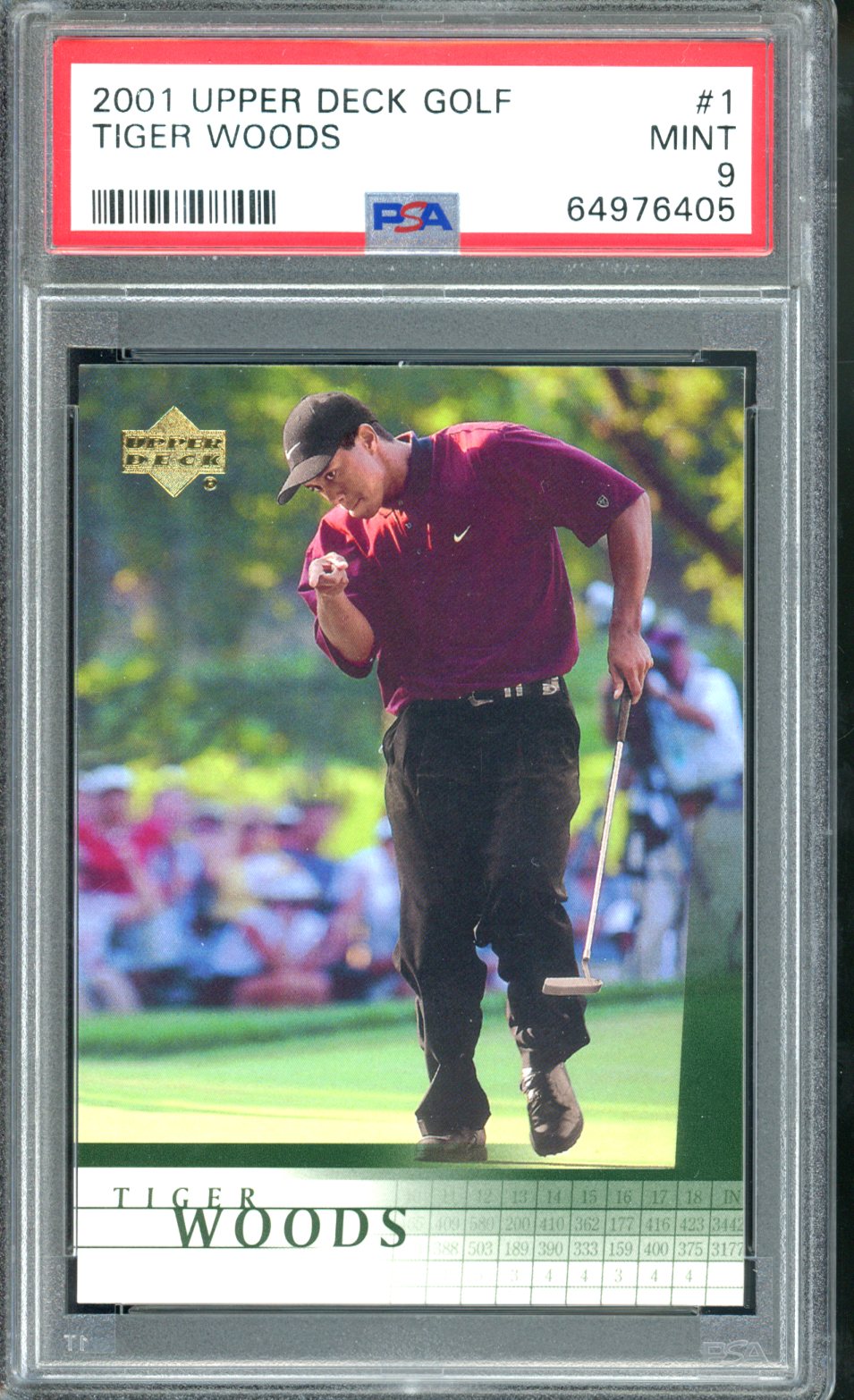 2001 UPPER DECK GOLF TIGER WOODS ROOKIE PSA 9