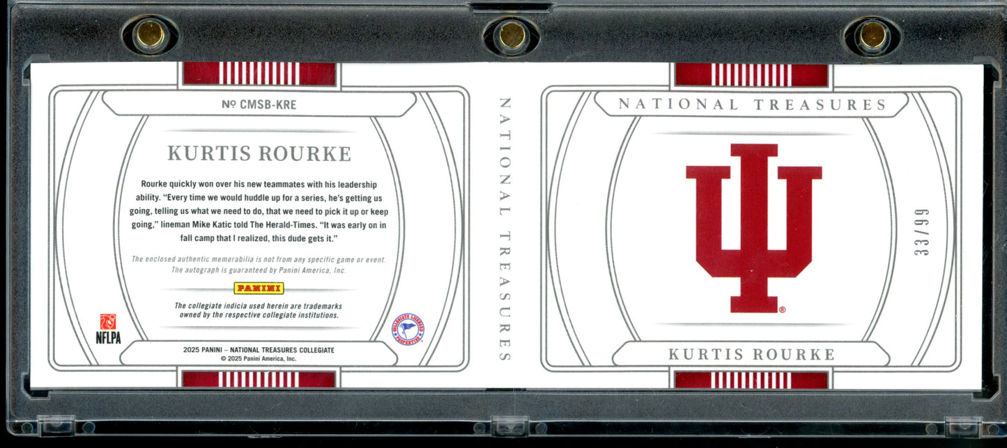 2025 PANINI NATIONAL TRESURES COLLEGIATE KURTIS ROURKE RPA BOOKLET /99