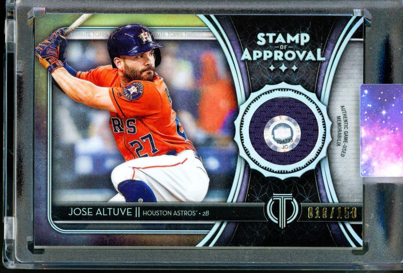 2020 TOPPS TRIBUTE JOSE ALTUVE STAMP OF APPROVAL RELIC GAME USED /150
