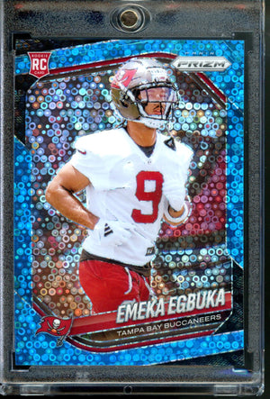 2025 PANINI PRIZM EMEKA EGUKA ROOKIE NO HUDDLE BLUE /125