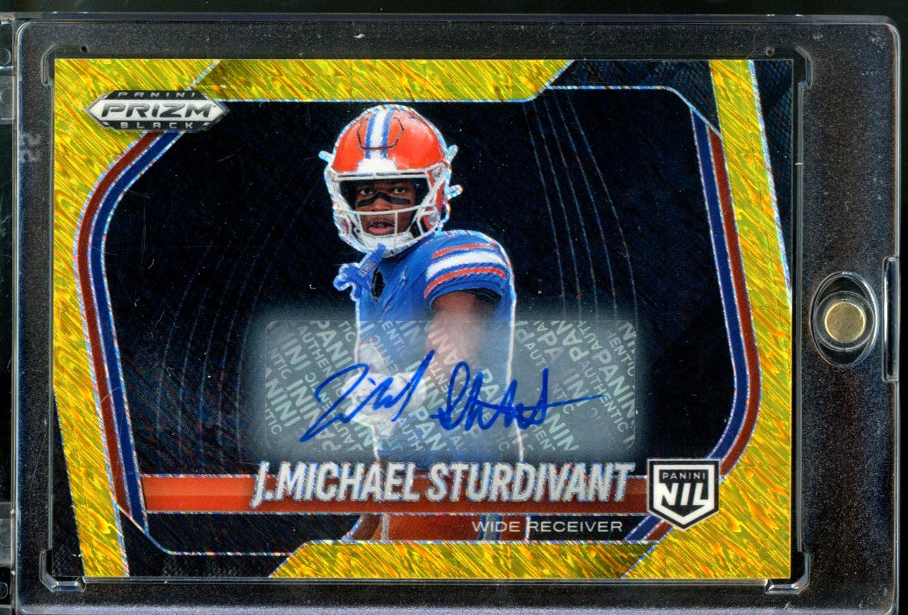 2025 PANINI PRIZM BLACK J.MICHAEL STURDIVANT GOLD SHIMMER AUTO /10