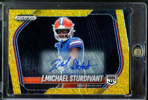 2025 PANINI PRIZM BLACK J.MICHAEL STURDIVANT GOLD SHIMMER AUTO /10