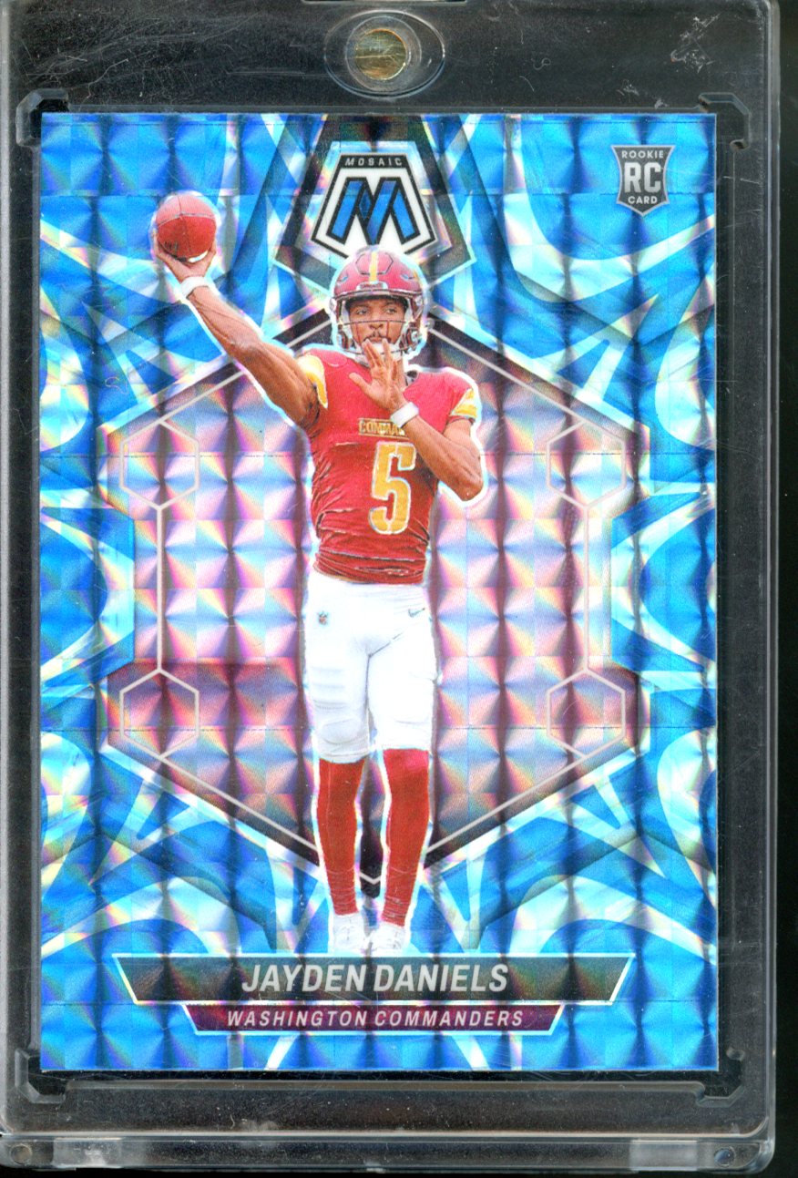 2024 PANINI MOSAIC JAYDEN DANIELS ROOKIE REACTIVE BLUE PRIZM #302