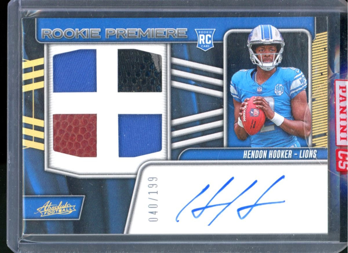 2023 PANINI ABSOLUTE HENDON HOOKER ROOKIE PREMIERE 4 MATERIAL PATCH AUTO /199