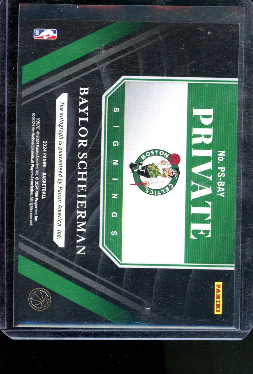 Baylor Scheierman 2024 Panini Auto Private Signings RC Celtics #PS-BAY