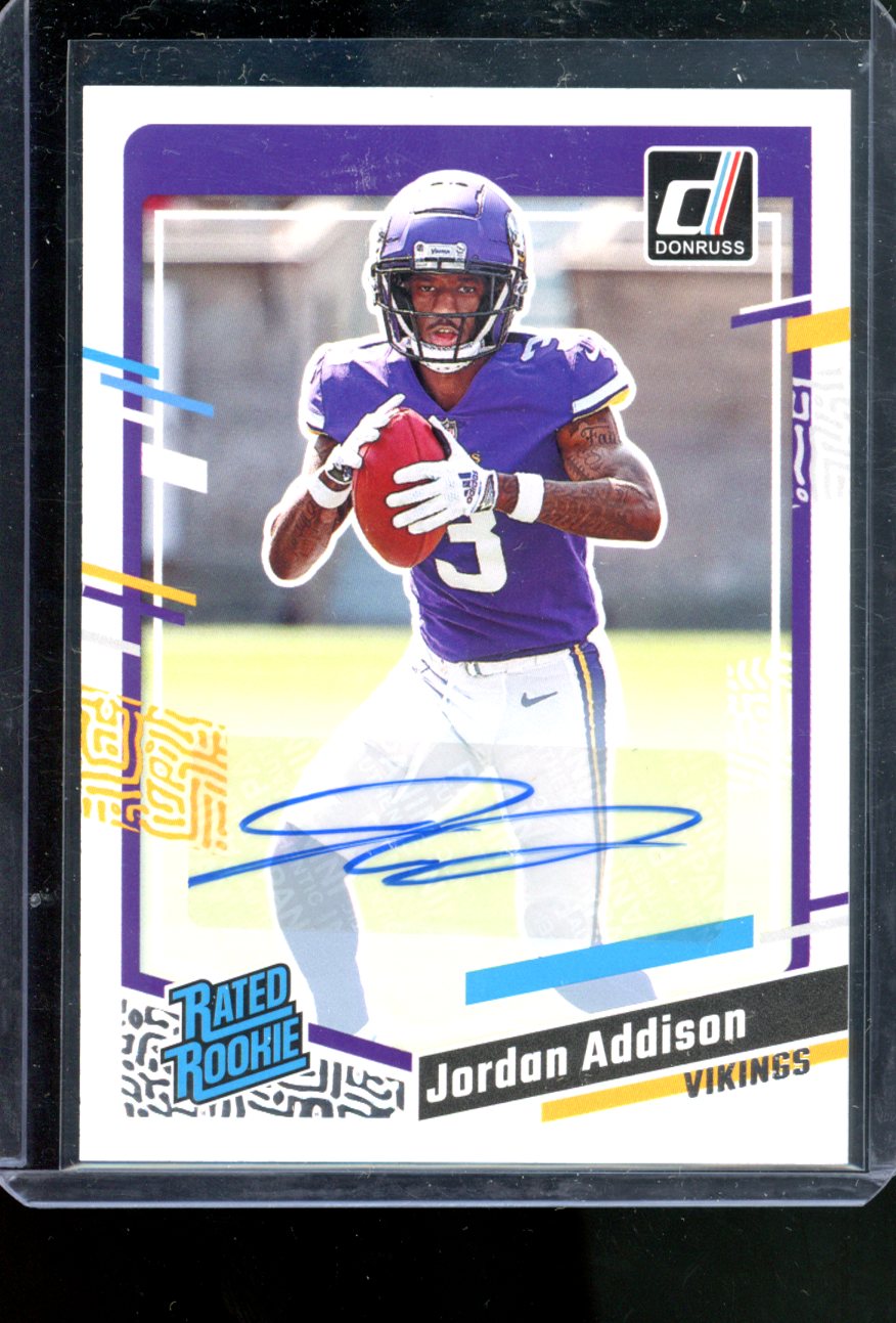2023 PANINI DONRUSS FOOTBALL JORDAN ADDISON RATED ROOKIE AUTO BASE