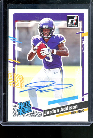 2023 PANINI DONRUSS FOOTBALL JORDAN ADDISON RATED ROOKIE AUTO BASE