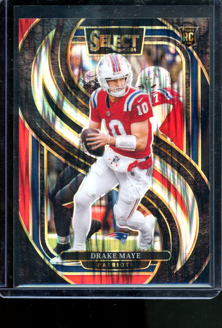 2024 PANINI SELECT FOOTBALL DRAKE MAYE RC BLACK & RED SHOCK PRIZM PREMIER LEVEL