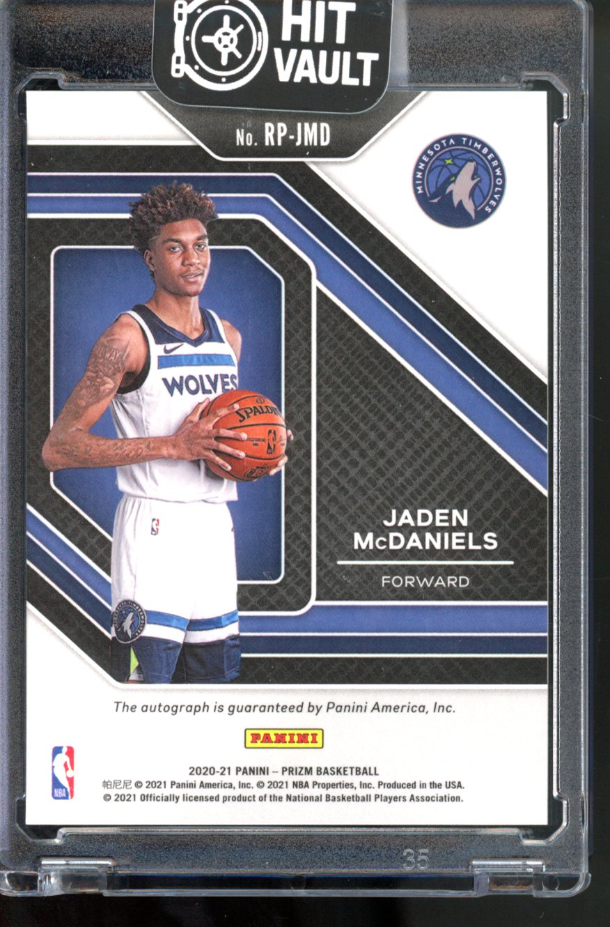 2020-21 PANINI PRIZM JADEN MCDANIELS ROOKIE PENMANSHIP AUTO