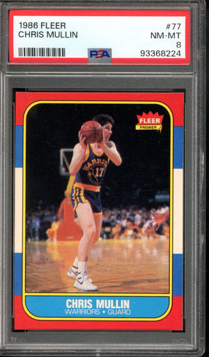 1986 FLEER CHRIS MULLIN ROOKIE PSA 8 #77