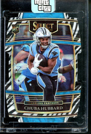 2021 PANINI SELECT CHUBA HUBBARD ROOKIE DIE-CUT ZEBRA CASE HIT