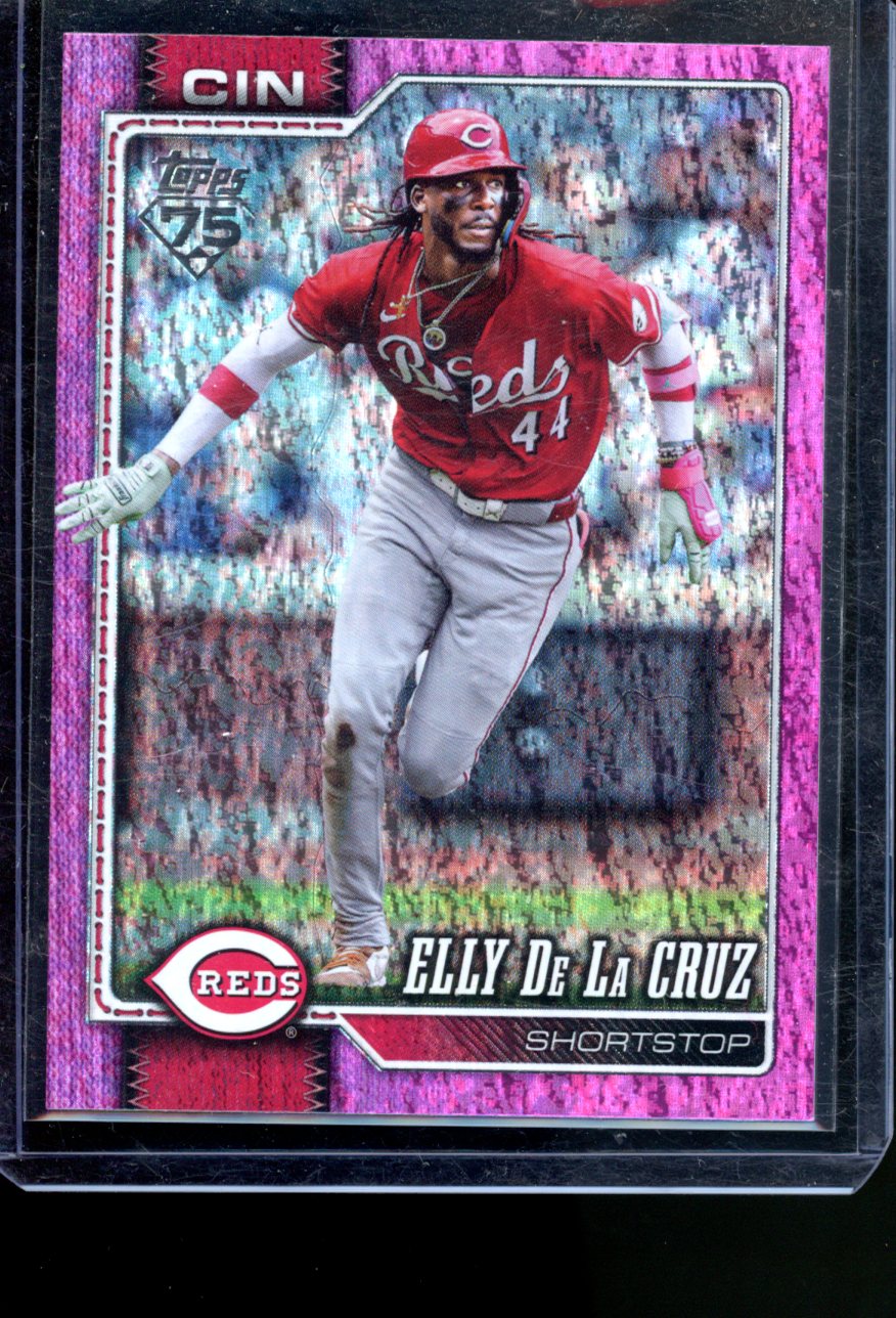 2026 TOPPS 75TH SERIES ONE ELLY DE LA CRUZ PINK HOLO FOIL #150