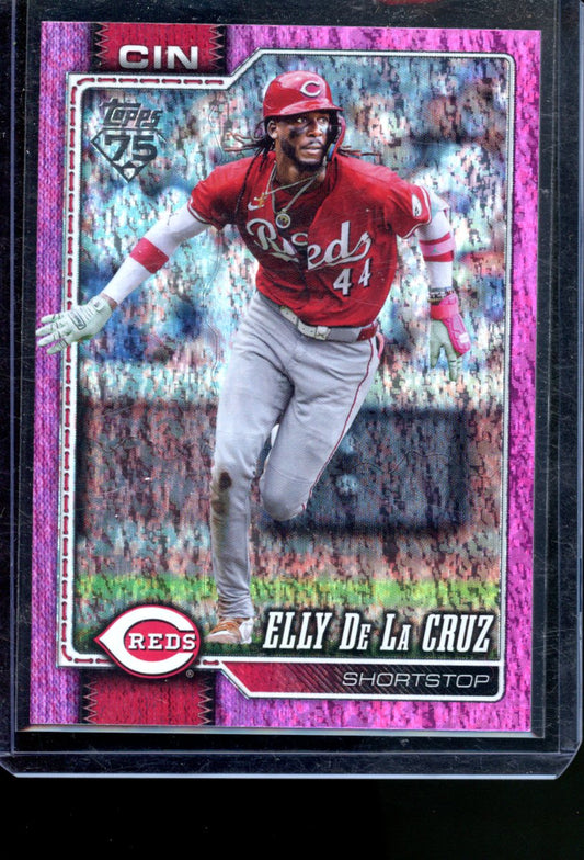 2026 TOPPS 75TH SERIES ONE ELLY DE LA CRUZ PINK HOLO FOIL #150
