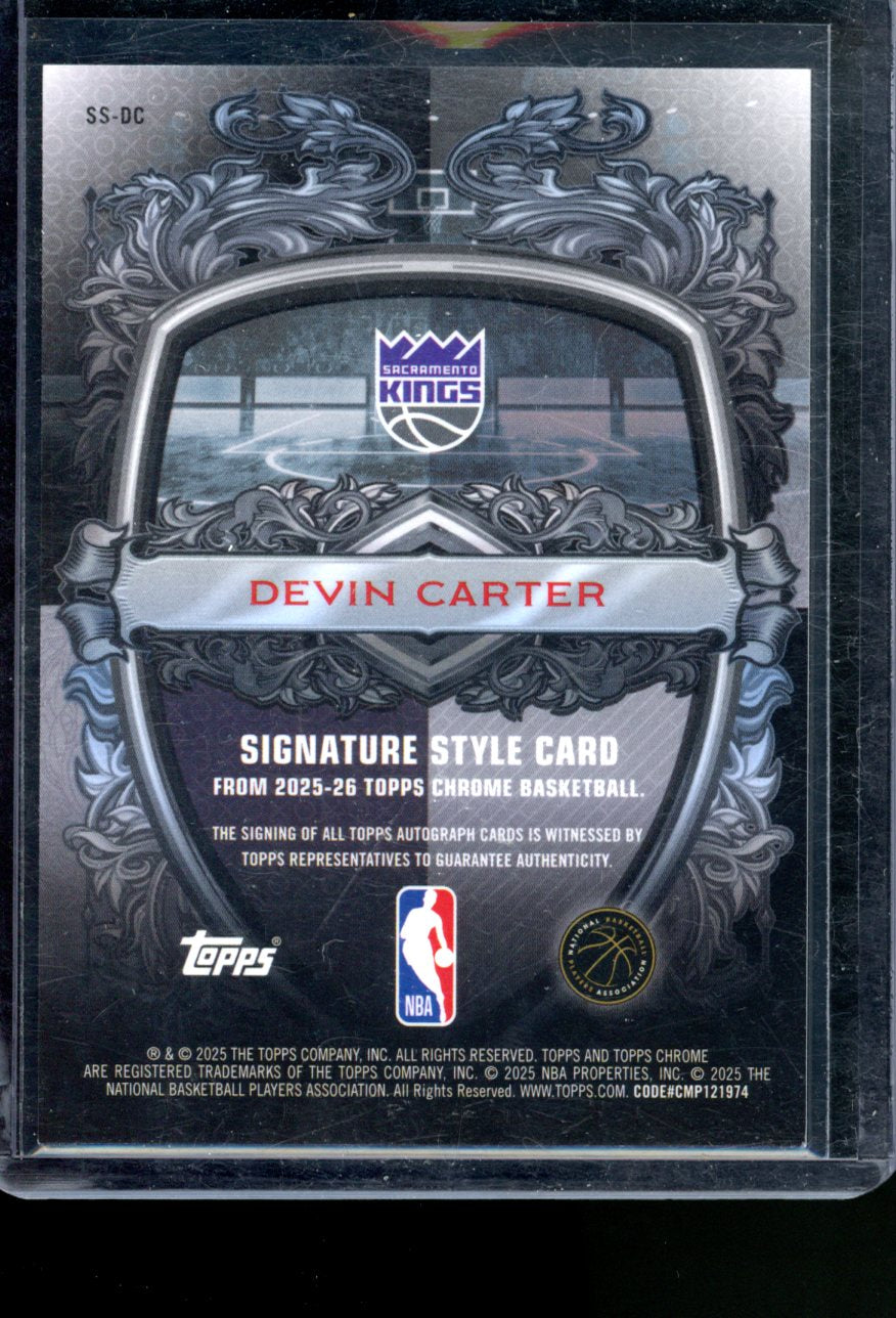 2025-26 TOPPS CHROME DEVIN CARTER BLUE SIGNATURE STYLE CARD /150