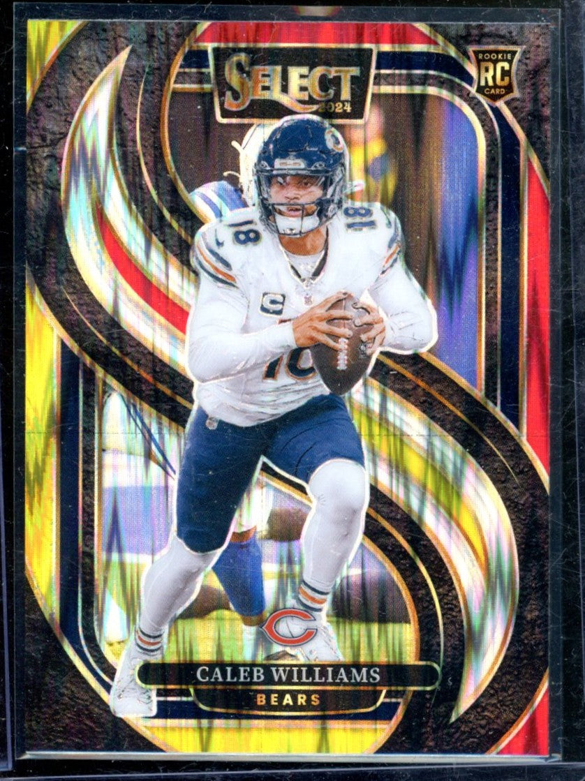 2024 PANINI SELECT CALEB WILLIAMS PREMIER LEVEL RED & YELLOW SHOCK RC