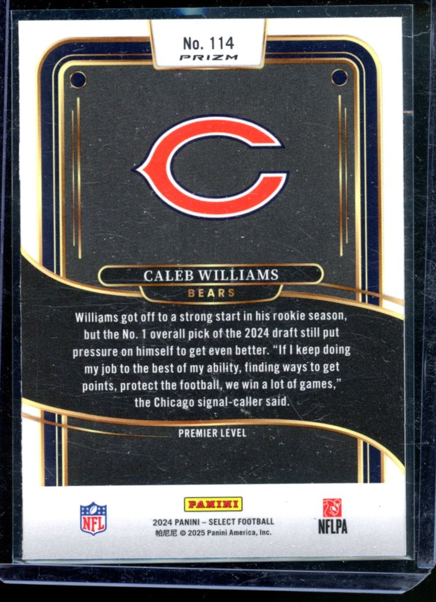 2024 PANINI SELECT CALEB WILLIAMS PREMIER LEVEL RED & YELLOW SHOCK RC