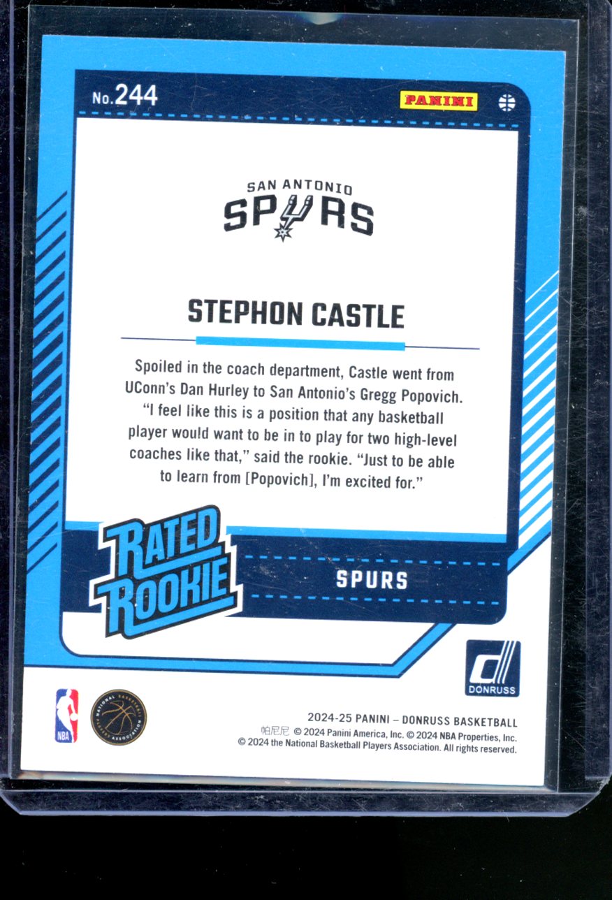 2024-25 PANINI DONRUSS STEPHON CASTLE RATED ROOKIE GREEN LASER #244
