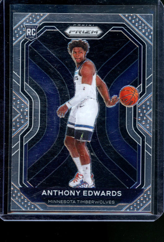 2020-21 PANINI PRIZM ANTHONY EDWARDS BASE ROOKIE  #258