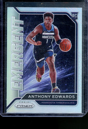 2020-21 PANINI PRIZM ANTHONY EDWARDS EMERGENT ROOKIE SILVER #3