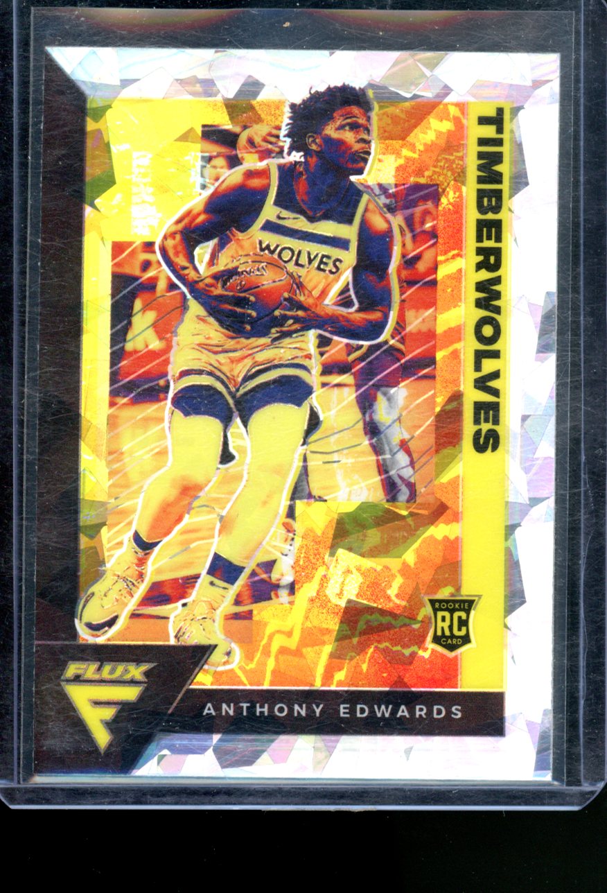 2020-21 PANINI FLUX ANTHONY EDWARDS CRACKED ICE RC #202