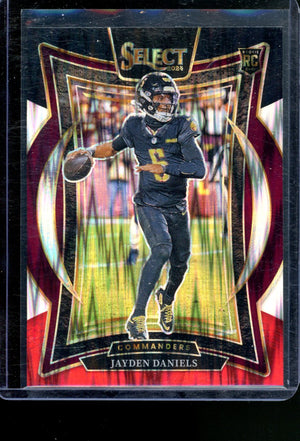 2024 PANINI SELECT JAYDEN DANIELS BLACK & RED SHOCK ROOKIE CONCOURSE
