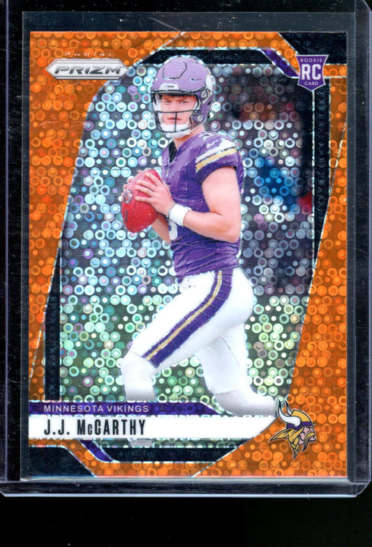 2024 PANINI PRIZM J.J. MCCARTHY ORANGE DISCO ROOKIE