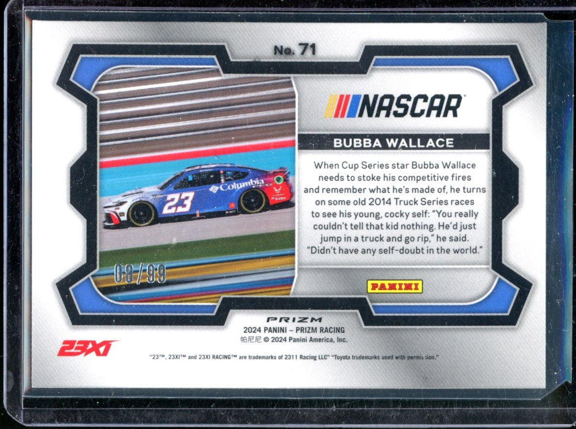 2024 PANINI PRIZM RACING RIDES BUBBA WALLACE PURPLE PRIZM /99