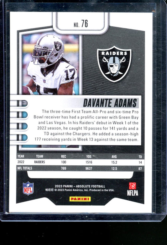 2023 PANINI ABSOLUTE FOOTBALL DAVANTE ADAMS RED MOJO /499