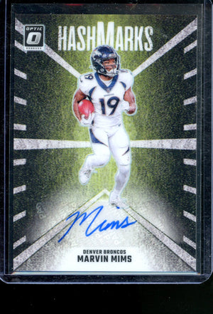 2024 PANINI DONRUSS OPTIC MARVIN MIMS HASHMARKS PRIZM AUTO