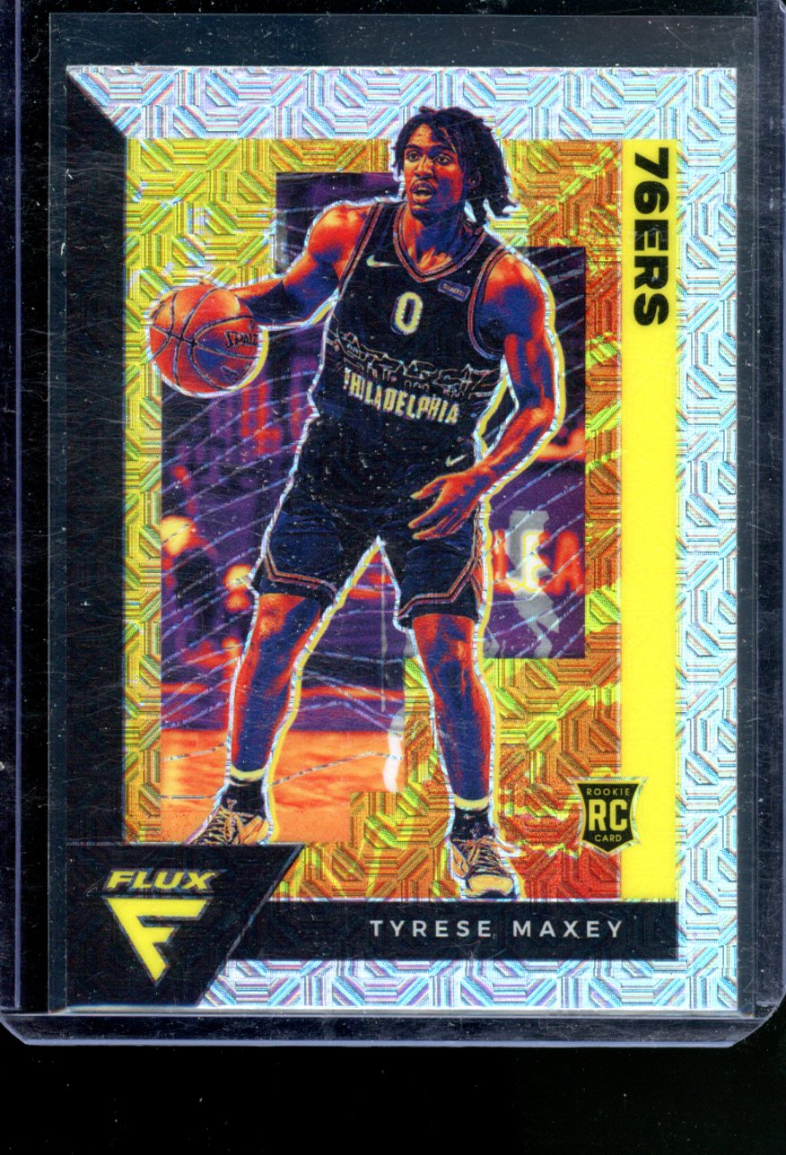 2020-21 PANINI FLUX TYRESE MAXEY RC SILVER PRIZM MOJO #208
