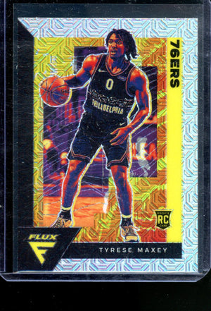 2020-21 PANINI FLUX TYRESE MAXEY RC SILVER PRIZM MOJO #208