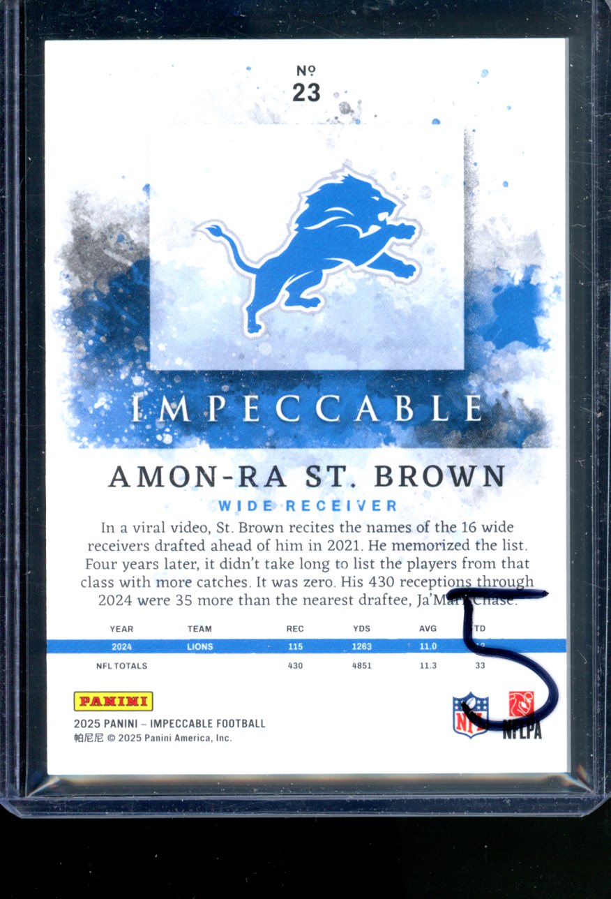 2025 PANINI IMPECCABLE AMON-RA ST BROWN /60