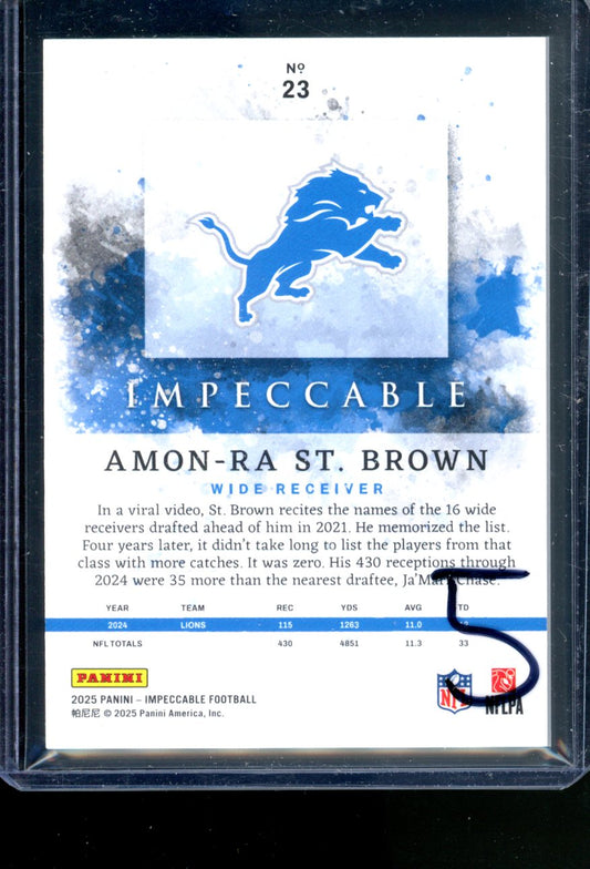 2025 PANINI IMPECCABLE AMON-RA ST BROWN /60