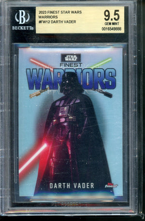 2023 TOPPS FINEST STAR WARS WARRIORS DARTH VADER BGC 9.5 GEM MINT #FW12