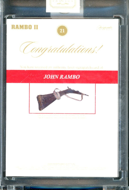 2024 Keepsake Edition John Rambo Signature Patch FROM GUN STRAP Relic Card #21 /99
