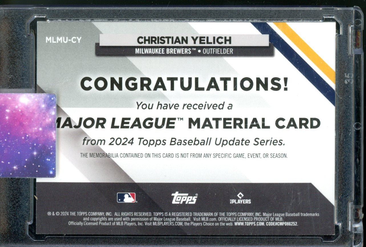2024 TOPPS BASEBALL UPDATE SERIES ML MATERIAL CHRISTIAN YELICH GAME-USED PATCH