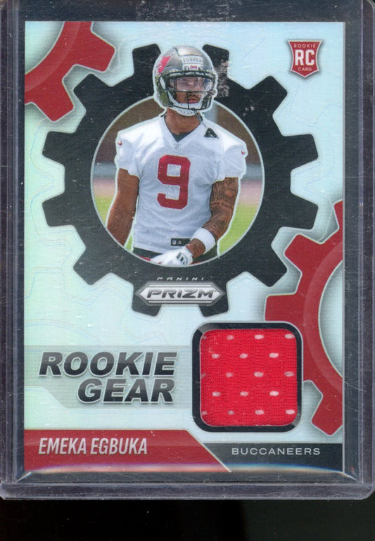 2025 PANINI PRIZM ROOKIE GEAR EMEKA EGBUKA SILVER ROOKIE PATCH #RGR-EEA