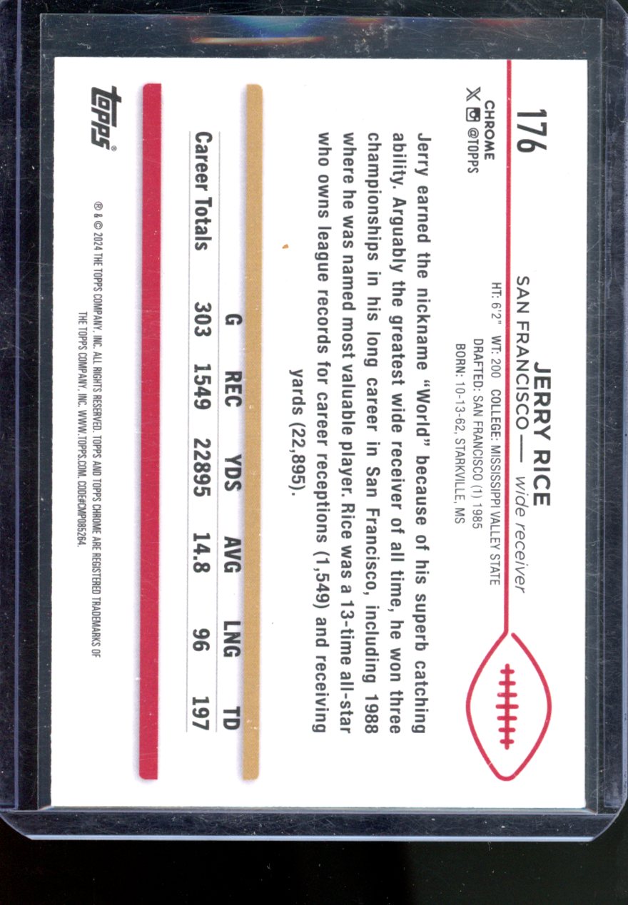 2024 TOPPS CHROME JERRY RICE X-FRACTOR #176 HOF
