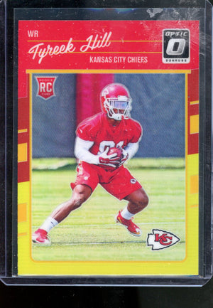2016 DONRUSS OPTIC TYREEK HILL RED YELLOW HOLO ROOKIE CARD