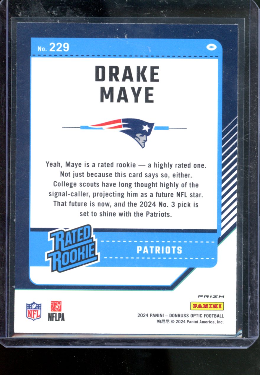 2024 PANINI DORUSS OPTIC DRAKE MAYE RATED ROOKIE BLUE HYPER PRIZM