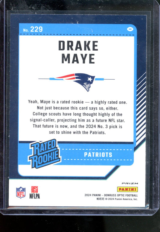 2024 PANINI DORUSS OPTIC DRAKE MAYE RATED ROOKIE BLUE HYPER PRIZM