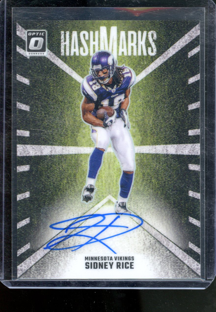 2024 PANINI DONRUSS OPTIC HASHMARKS SIDNEY RICE AUTO HOLO VIKINGS