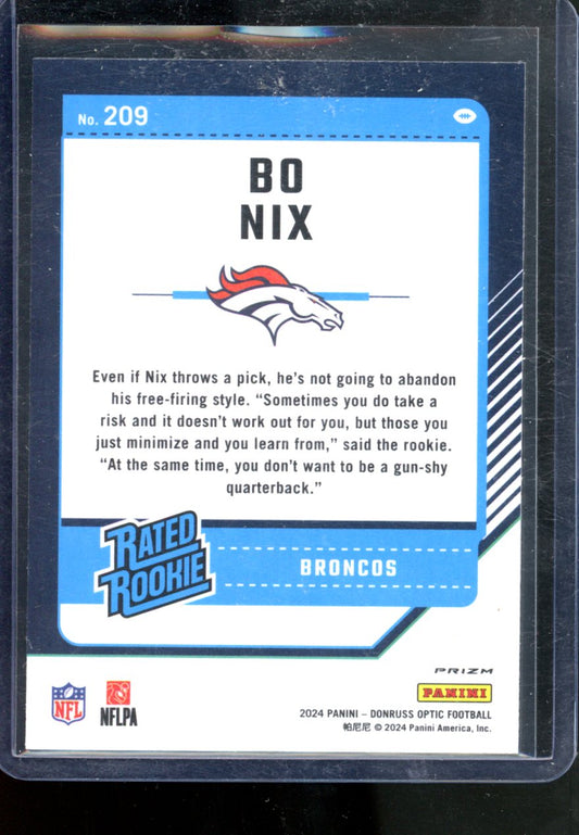 2024 PANINI DONRUSS OPTIC HOLO BO NIX RATED ROOKIE  #209