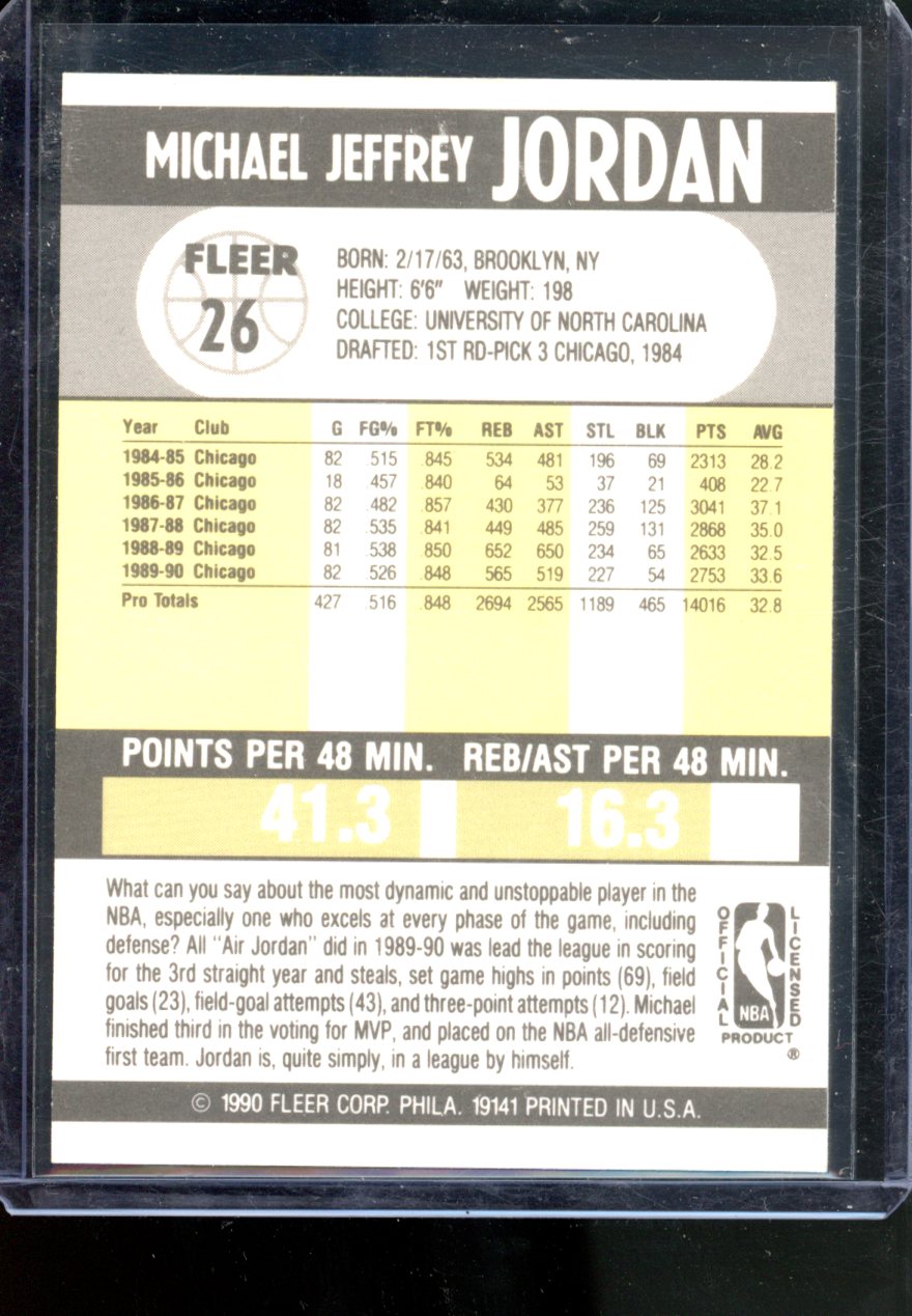1990 FLEER MICHAEL JORDAN #26 HOF BULLS GOAT